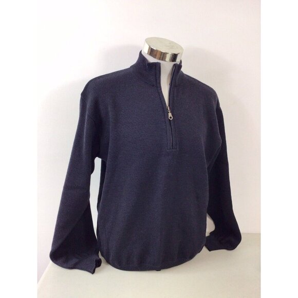 Robert Banks Merino Wool Sweater 1/2 Zip Mens Medium - Picture 4 of 6